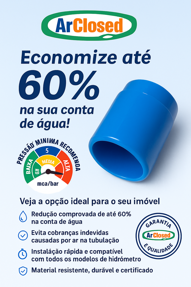 Bloqueador de Ar para Hidrômetro 3M Premium – Economize até 60% na Conta de Água