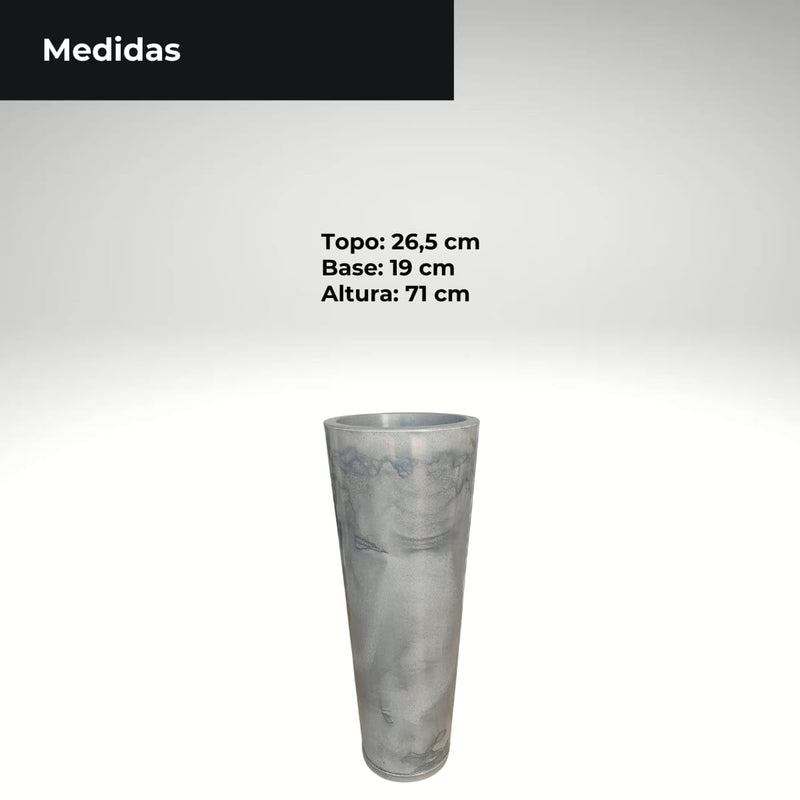 Vaso Alto para Plantas Efeito Marmorizado Luxo