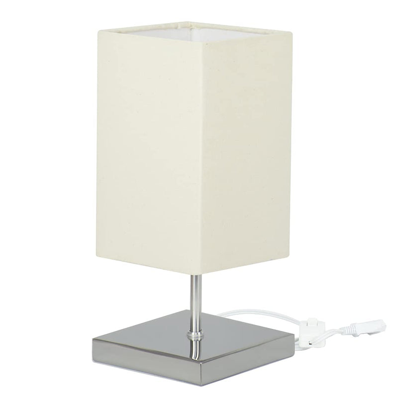 Abajur Eros Quad Bege Base Quadrada New Cobre