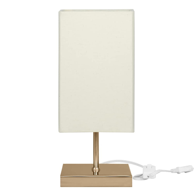 Abajur Eros Quad Bege Base Quadrada New Cobre