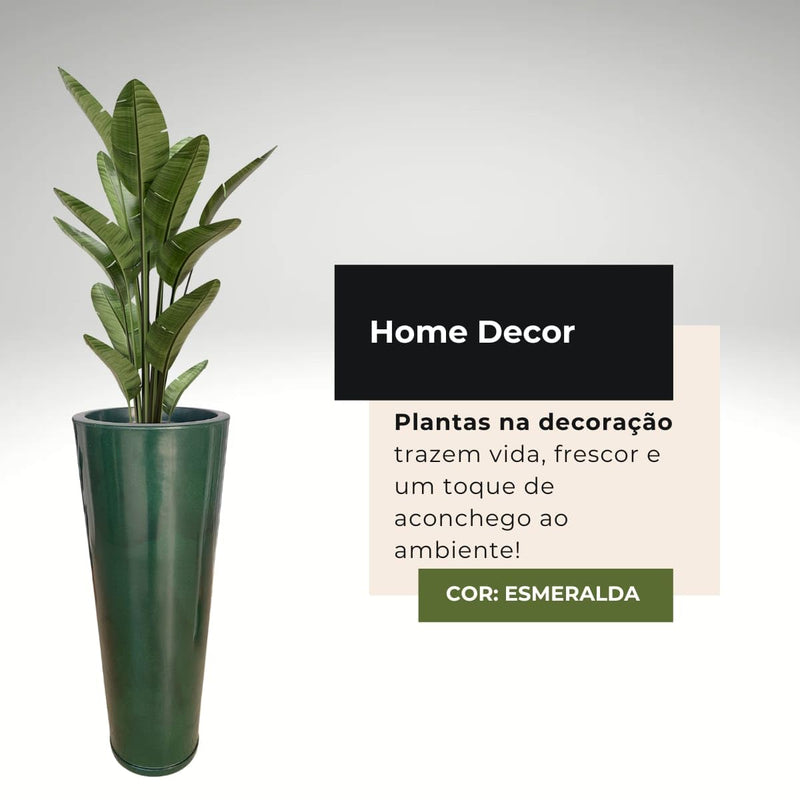 Vaso Alto para Plantas Efeito Marmorizado Luxo