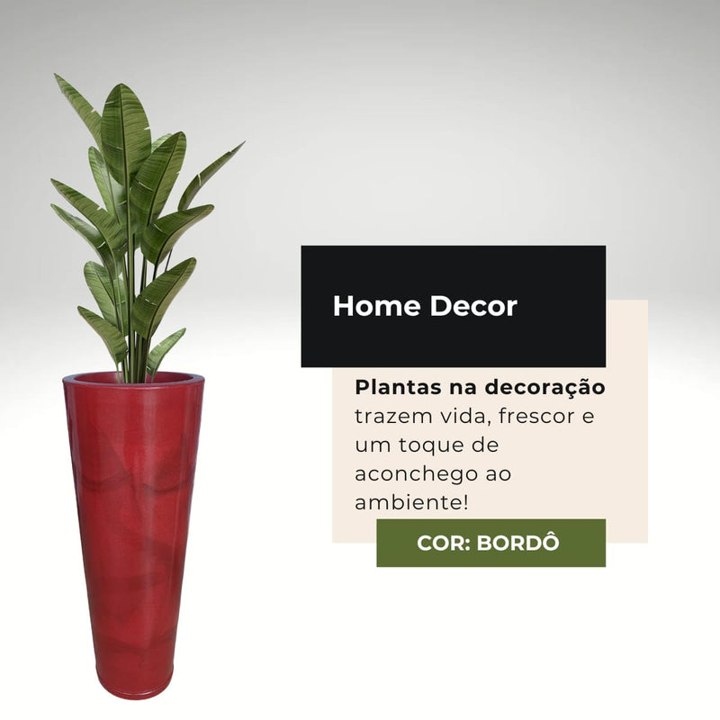 Vaso Alto para Plantas Efeito Marmorizado Luxo