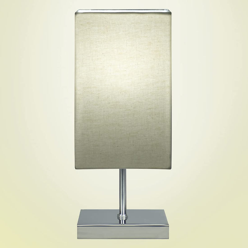 Abajur Eros Quad Bege Base Quadrada New Cobre