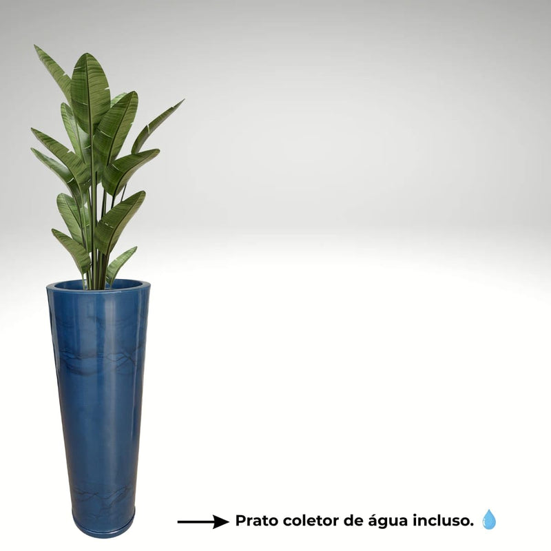 Vaso Alto para Plantas Efeito Marmorizado Luxo