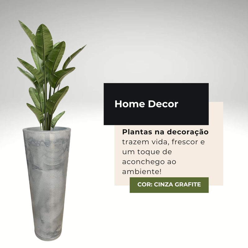Vaso Alto para Plantas Efeito Marmorizado Luxo
