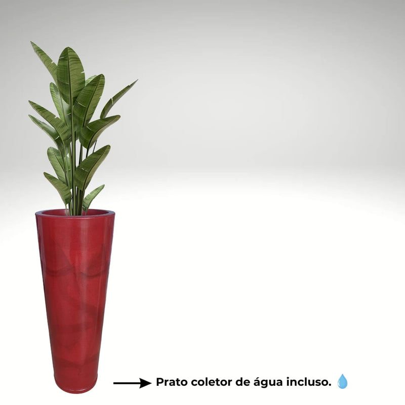 Vaso Alto para Plantas Efeito Marmorizado Luxo
