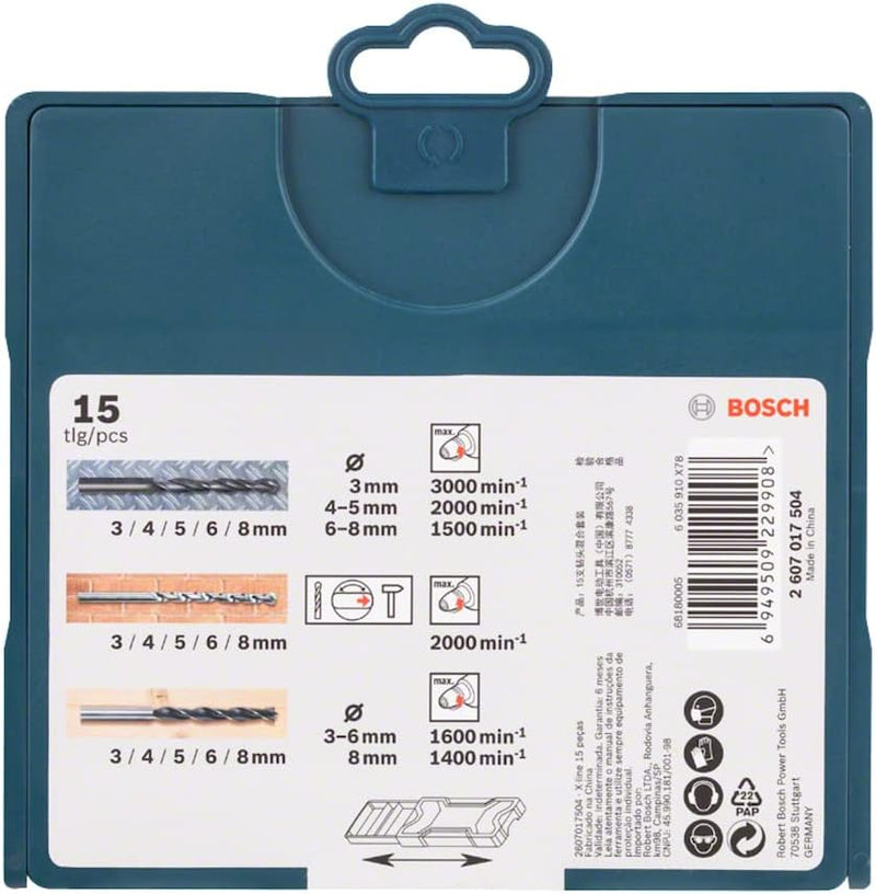 Bosch Jogo brocas alvenaria/metal/Madeira  15 peças