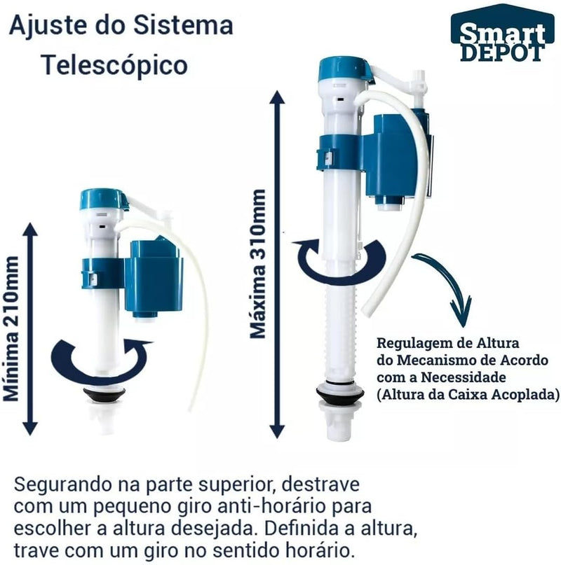 Mecanismo Universal Kit Reparo Caixa Acoplada Completo