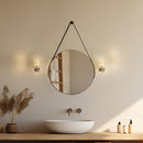 Espelho Redondo Decorativo Suspenso Alça 30cm