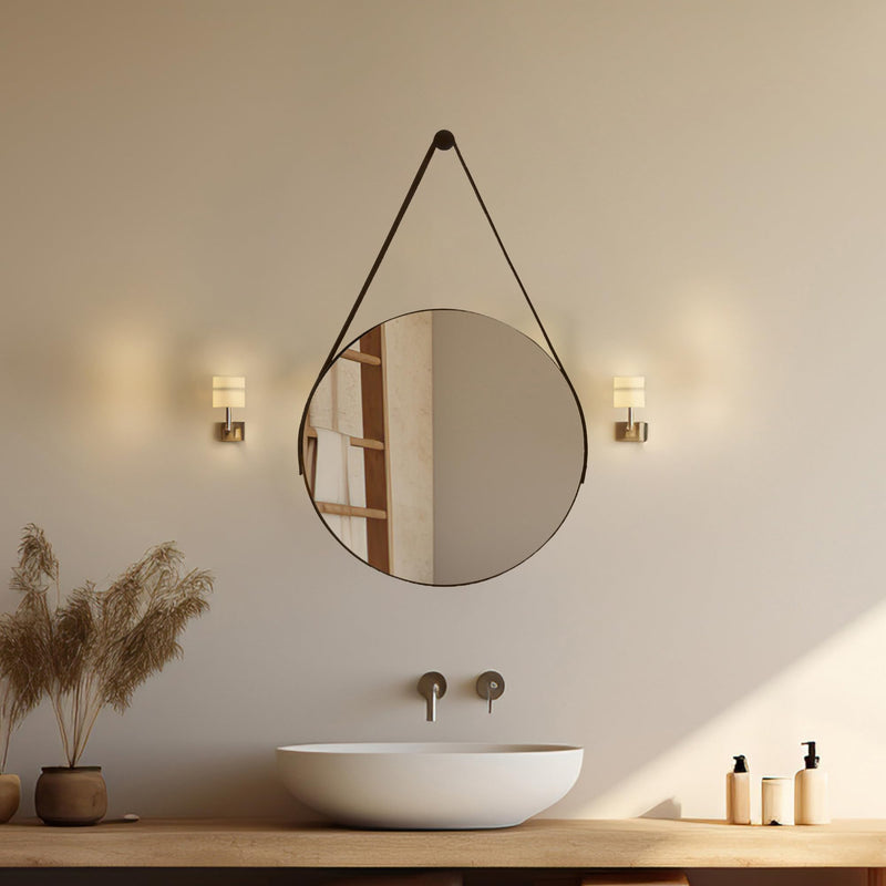 Espelho Redondo Decorativo Suspenso Alça 30cm