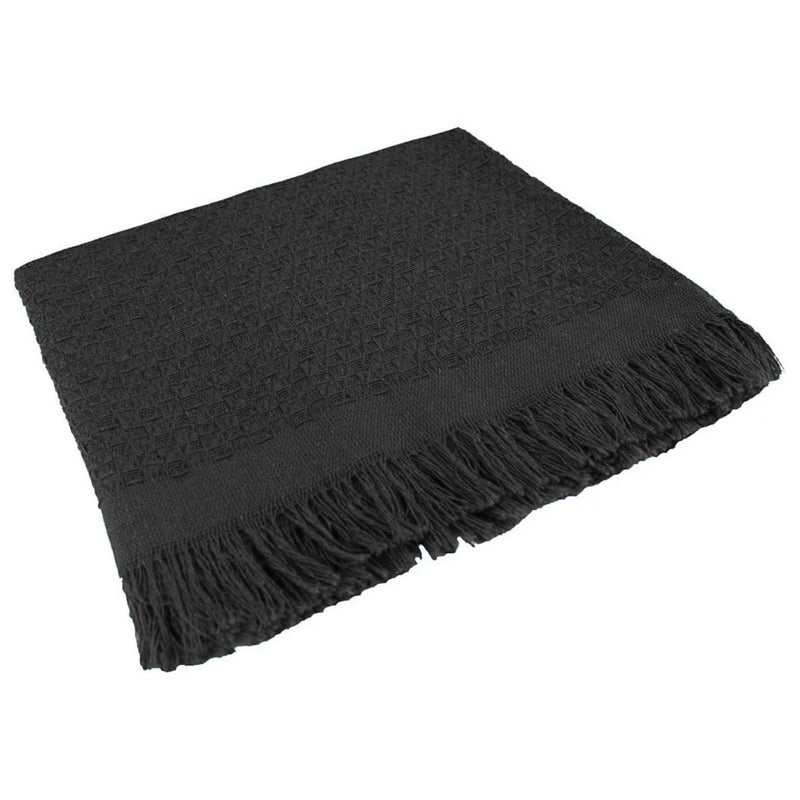 Decolab Manta para Sofá em Algodão com Franjas Artesanais