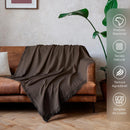 Decolab Manta para Sofá em Algodão com Franjas Artesanais