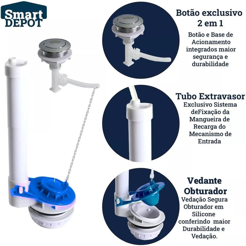 Mecanismo Universal Kit Reparo Caixa Acoplada Completo