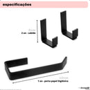 kit banheiro 5 peças – alumínio preto fosco quadrado