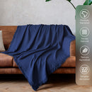 Decolab Manta para Sofá em Algodão com Franjas Artesanais