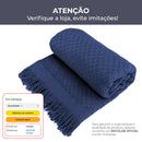 Decolab Manta para Sofá em Algodão com Franjas Artesanais