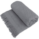 Decolab Manta para Sofá em Algodão com Franjas Artesanais