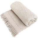 Decolab Manta para Sofá em Algodão com Franjas Artesanais