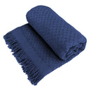 Decolab Manta para Sofá em Algodão com Franjas Artesanais