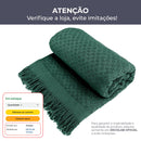 Decolab Manta para Sofá em Algodão com Franjas Artesanais