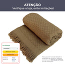 Decolab Manta para Sofá em Algodão com Franjas Artesanais