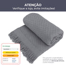Decolab Manta para Sofá em Algodão com Franjas Artesanais
