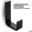 kit banheiro 5 peças – alumínio preto fosco quadrado