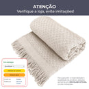 Decolab Manta para Sofá em Algodão com Franjas Artesanais