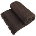 Decolab Manta para Sofá em Algodão com Franjas Artesanais