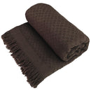 Decolab Manta para Sofá em Algodão com Franjas Artesanais