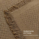 Decolab Manta para Sofá em Algodão com Franjas Artesanais