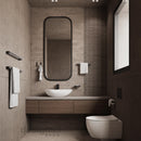 kit banheiro 5 peças – alumínio preto fosco quadrado